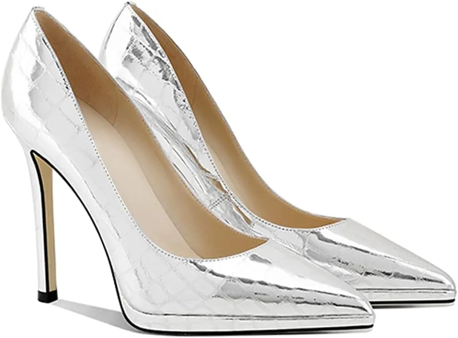 Lutalica W Women's Patent Leather Pointed Toe Sexy Platform High Heel Stiletto Dress Pumps for Party Nightclub Wedding