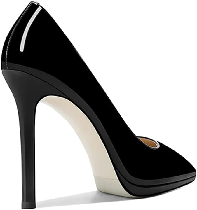 Lutalica W Women's Patent Leather Pointed Toe Sexy Platform High Heel Stiletto Dress Pumps for Party Nightclub Wedding