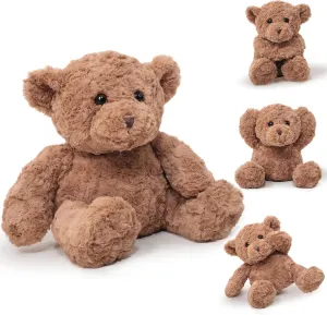 Magnetic Hugging Teddy Bear Plush Toy (11.81") - 6 Safety Magnets in Palm/Ears/Face, Soft Stuffed Animal Gift for Kids, Christmas Birthday Gift for Family & Friends