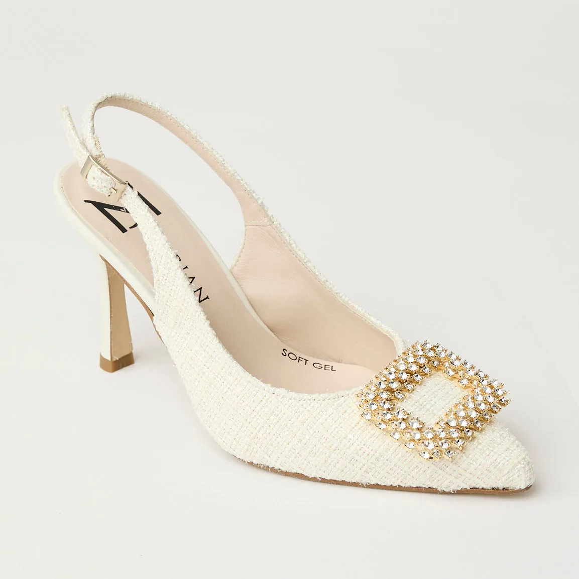 Marian Chanel Ivory Slingback Shoes