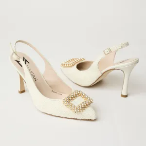 Marian Chanel Ivory Slingback Shoes