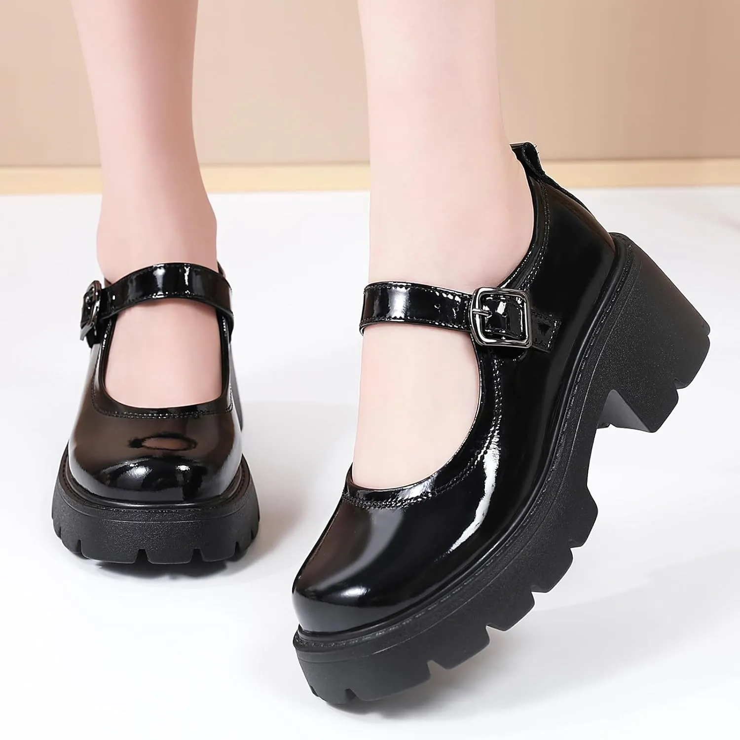 Mary Jane Shoes Platform Mary Janes for Women Chunky Heel Pumps Business Casual Shoes Dress Shoes Comfortable Dressy Office Work Shoes for Ladies Womens