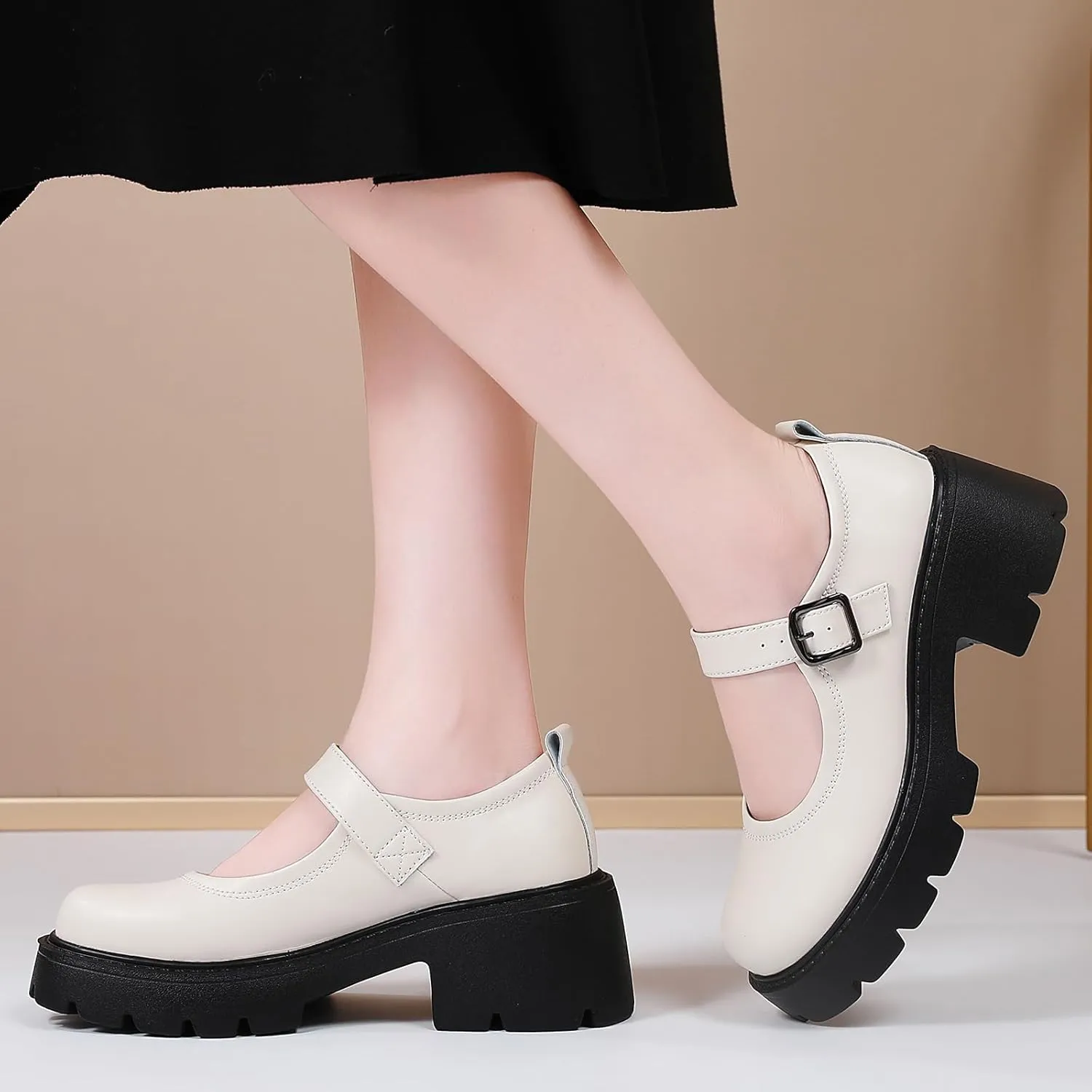 Mary Jane Shoes Platform Mary Janes for Women Chunky Heel Pumps Business Casual Shoes Dress Shoes Comfortable Dressy Office Work Shoes for Ladies Womens