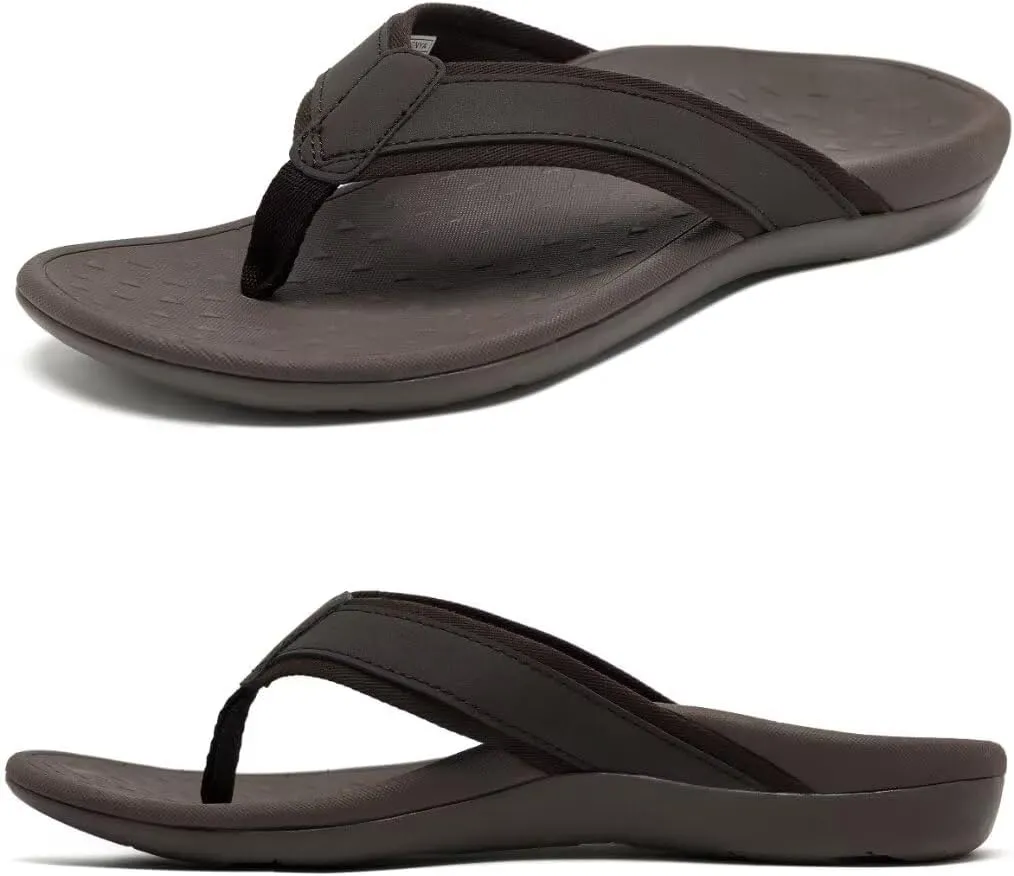 MEGNYA Comfortable Orthotic Plantar Fasciitis Toe Post for Mens, Lightweight Casual Sandals for Foot and Heel Pain Relief, Orthopedic Walking Flip-Flops with Arch Support