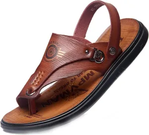 Men Toe Corrector Slippers, Summer Comfortable Breathable Big Toes Hallux Valgus Beach Sandal, for Flat Feet and Plantar Fasciitis Orthopedic Toe Post Sandals ( Color : Brown , Foot length : 27cm )