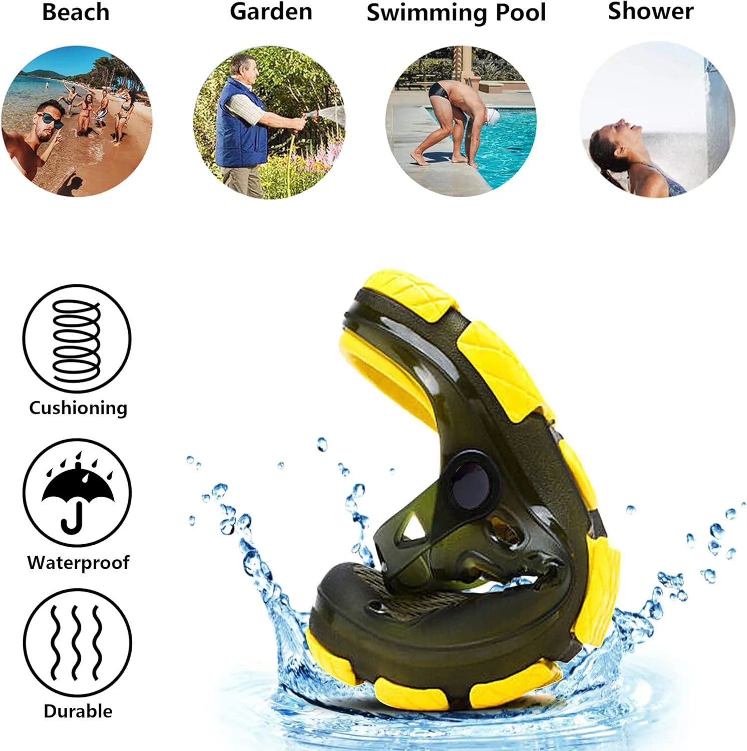 Mens Clogs Lightweight Garden Shoes Breathable Clogs Beach Slippers Slip On Mules Pool Beach Yard for Men Black Blue Yellow Size US 7-13