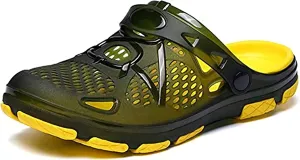 Mens Clogs Lightweight Garden Shoes Breathable Clogs Beach Slippers Slip On Mules Pool Beach Yard for Men Black Blue Yellow Size US 7-13