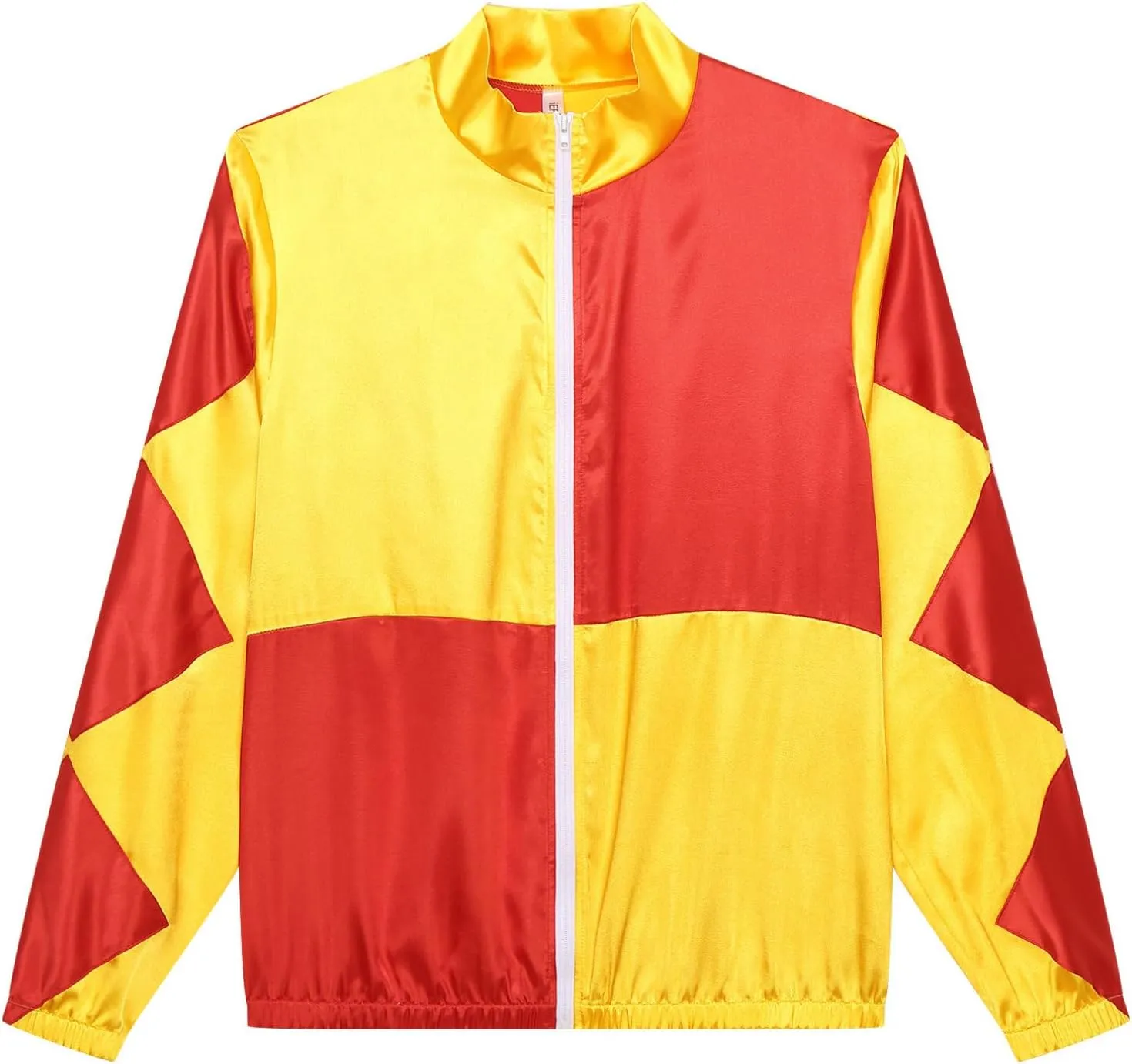 Mens Horse Trainer Costume Halloween Equestrian Fancy Dress Outfit Front Zipper Long Sleeve Top