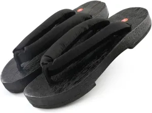 Men's Japanese style flat wooden clogs Slippers,flip flop thick soled casual home and outdoor Sandals,Anti- skid Fashion Slippers Summer Beach Footwear