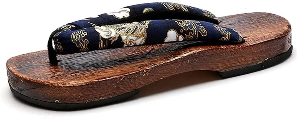 Men's Japanese Wooden Geta Sandals, Classic Fashion Mens Cosplay Geta Clogs Slippers, Geta Clogs Sandals Flip Flop Japanese Style Traditional Wooden Slippers for Men Women ( Color : A , Size : EU 45 )