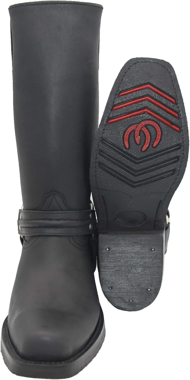 Men's Leather Harness Western Biker Boot