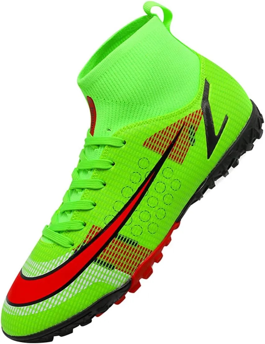Men's Soccer Boots TF/AG Cleats Indoor Turf Hightop Football Cleats Outdoor Youth Soccer Sneaker for Training Athletic
