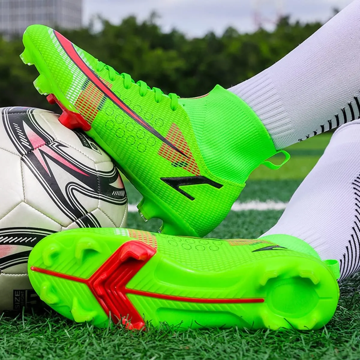 Men's Soccer Boots TF/AG Cleats Indoor Turf Hightop Football Cleats Outdoor Youth Soccer Sneaker for Training Athletic