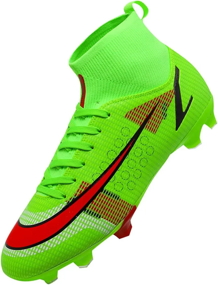 Men's Soccer Boots TF/AG Cleats Indoor Turf Hightop Football Cleats Outdoor Youth Soccer Sneaker for Training Athletic