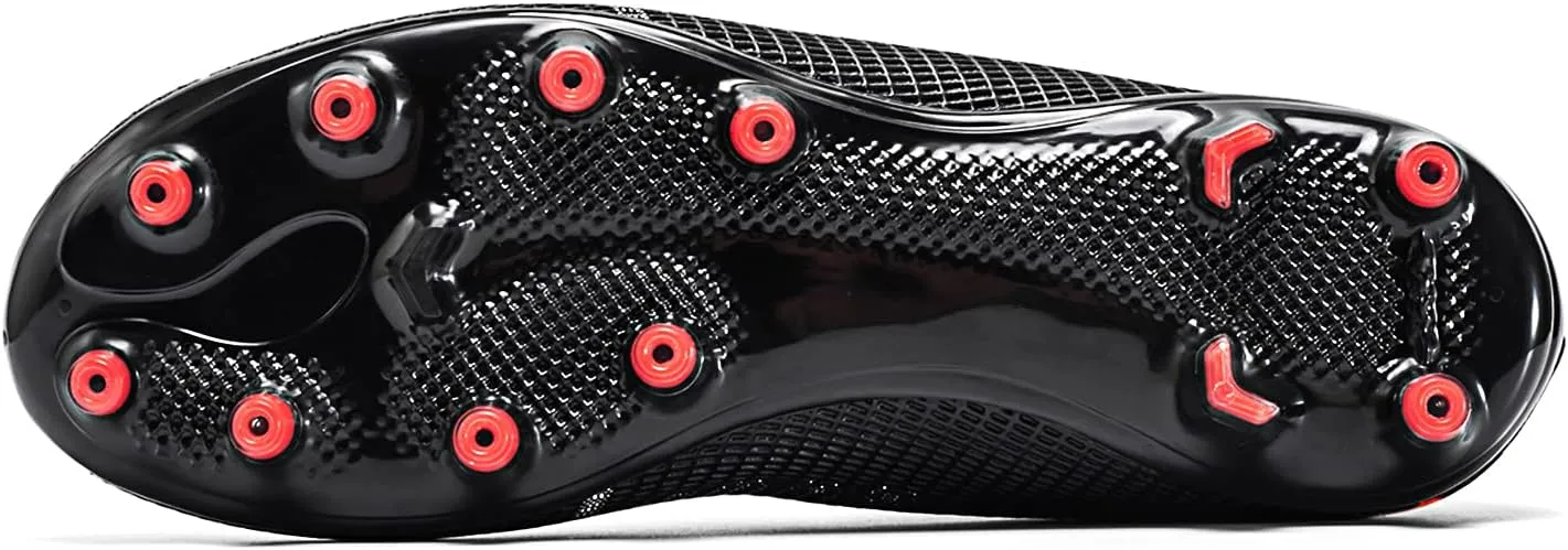 Men's Soccer Shoes Football Cleats with Lace-Up High Top Lightweight Indoor TF Turf Cleats Sneaker