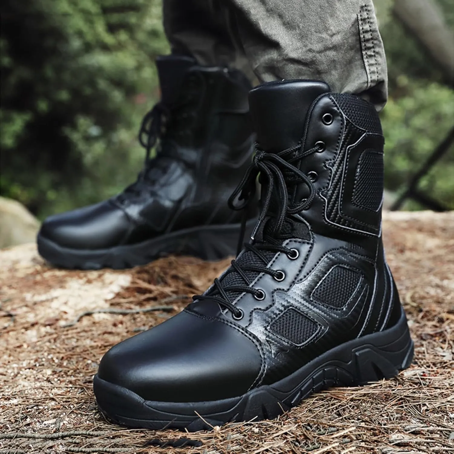 Men's Tactical Boots, Hiking Lightweight Non Slip Boot, Breathable Outdoors Desert Boots, Lace Up All Terrain Shoes