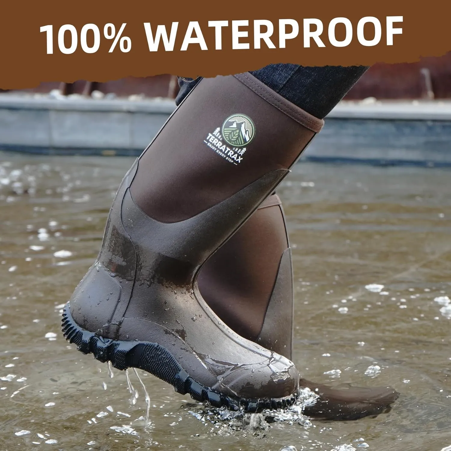 Men's Waterproof Rubber Muck Rain and Work Boot – Durable 6mm Neoprene Insulated, Ideal for Fishing Hunting & Farming