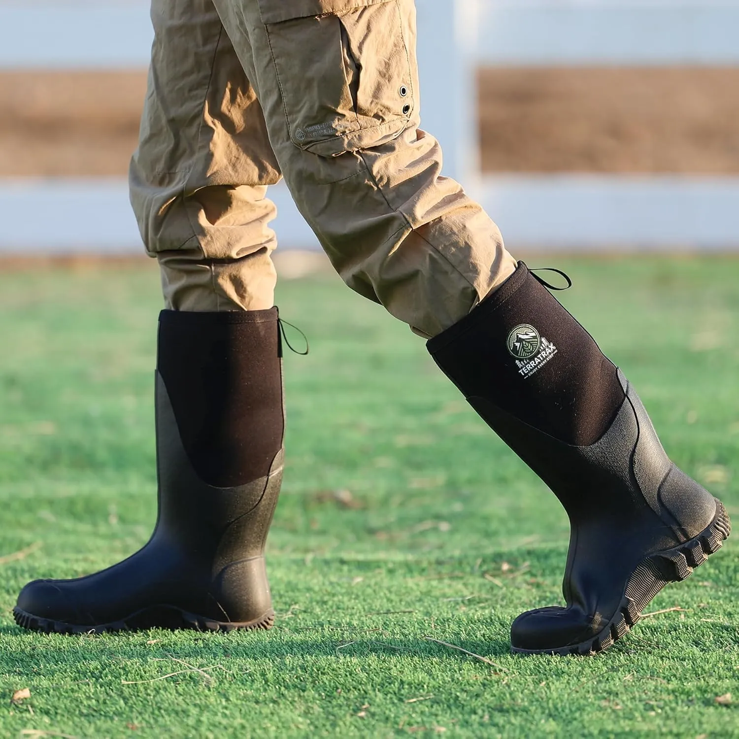Men's Waterproof Rubber Muck Rain and Work Boot – Durable 6mm Neoprene Insulated, Ideal for Fishing Hunting & Farming