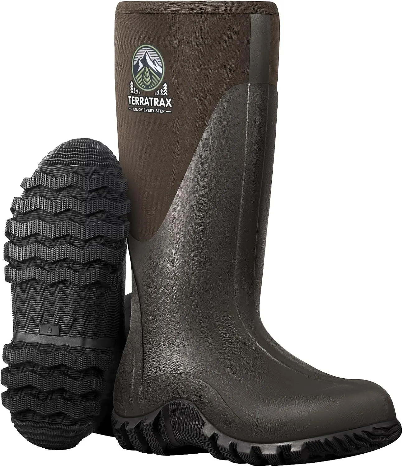 Men's Waterproof Rubber Muck Rain and Work Boot – Durable 6mm Neoprene Insulated, Ideal for Fishing Hunting & Farming