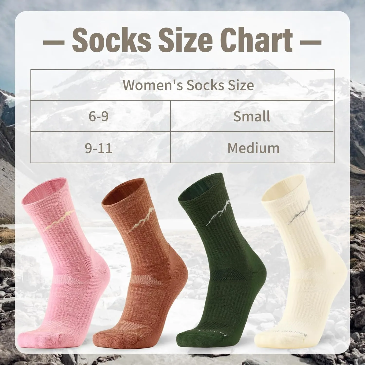 Merino Protect Merino Wool Socks for Women Winter Hiking Hunting Cycling Boot Socks Soft Cushion Warm Casual Thermal