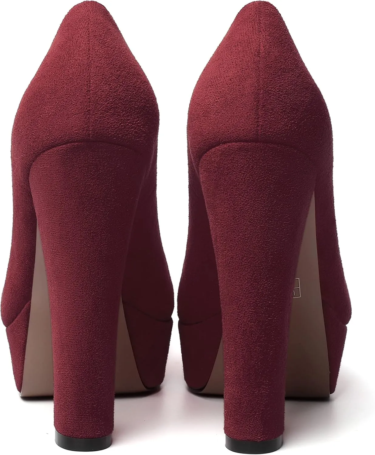 MERRORI Womens Round Toe Platform Party Suede Slip On Sexy Solid Chunky Super Super High Heel Pumps Shoes 5 Inch