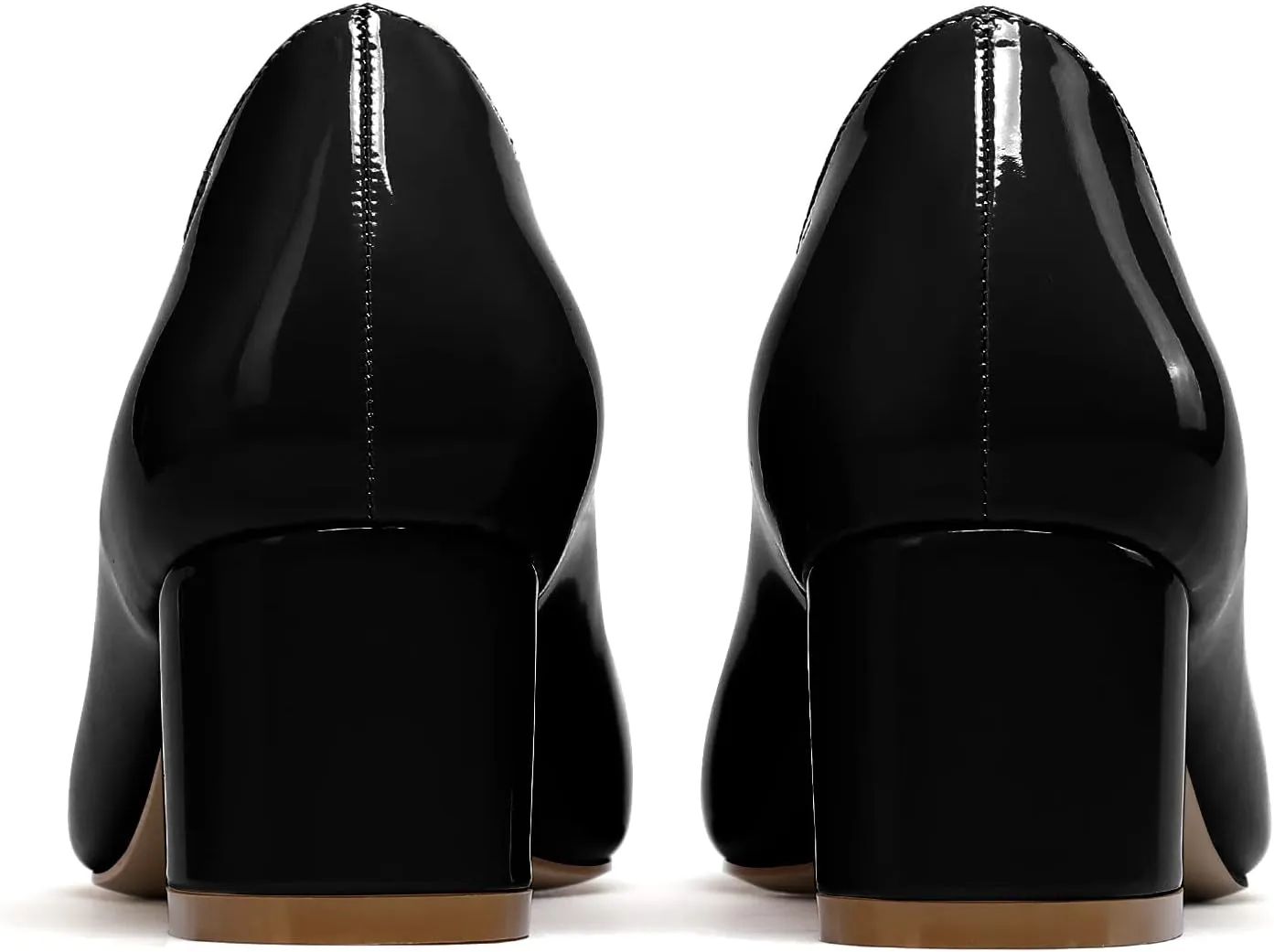 Mettesally Women's Block Heel Pumps Square Toe Middle Heels Comfort Walking Party Club Elegant Dress Shoes
