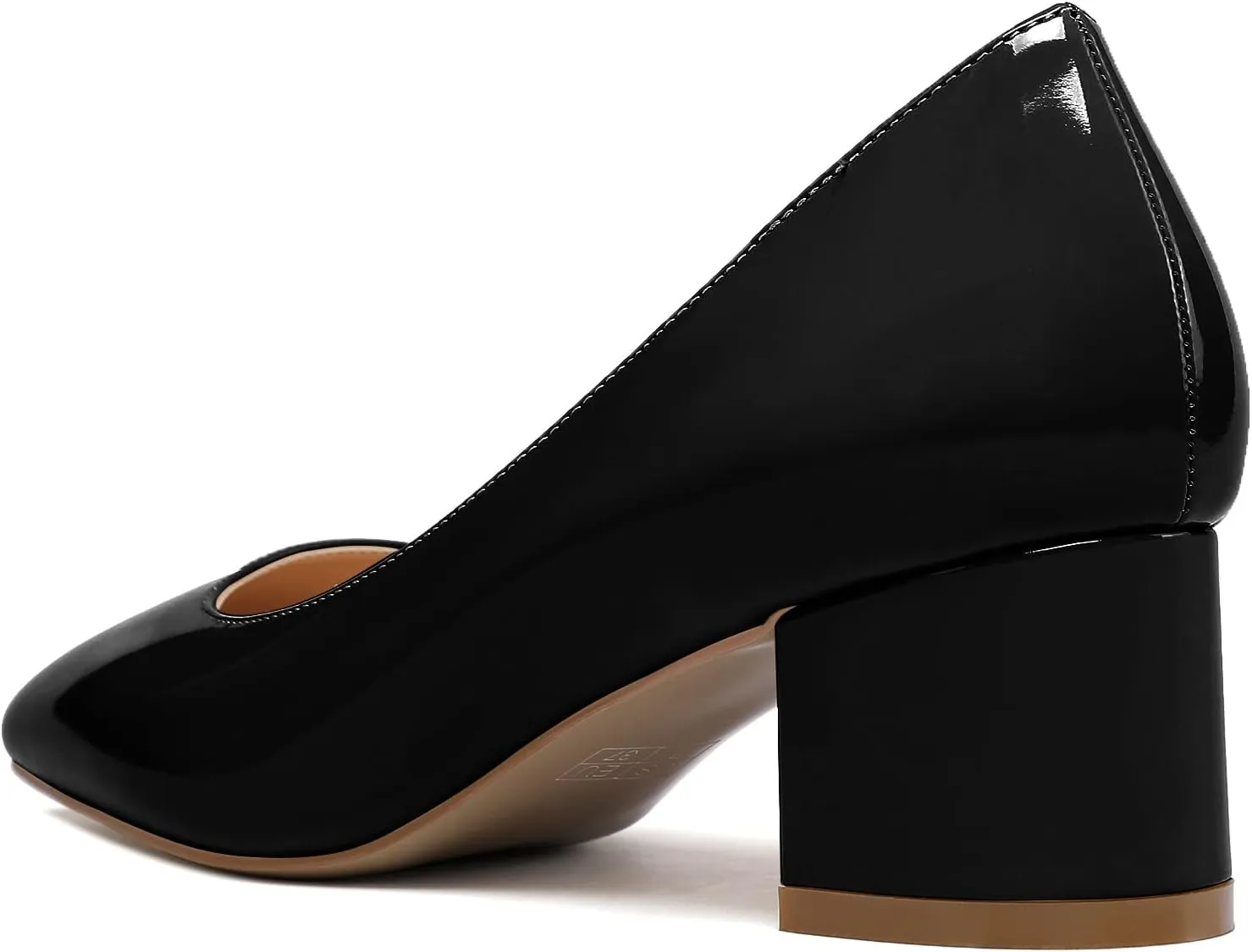 Mettesally Women's Block Heel Pumps Square Toe Middle Heels Comfort Walking Party Club Elegant Dress Shoes