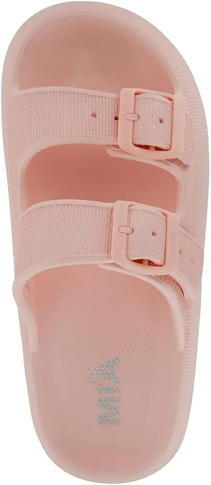 MIA Women's Libbie Dual-Buckle EVA Rubber Cushion Sandal – Waterproof, Non-Slip, Lightweight Comfort