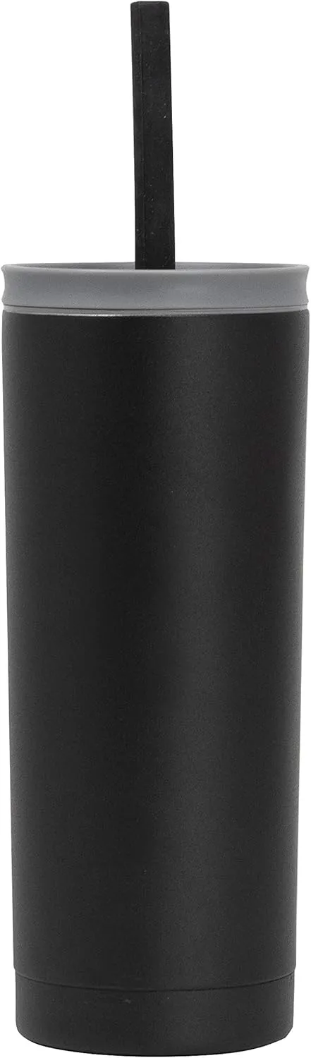 MIRA 20 oz Stainless Steel Vacuum Insulated Tumbler with 2 lids - Straw Lid & Flip Lid - Insulated Travel Tumbler Mug for Hot or Cold Drinks - Black
