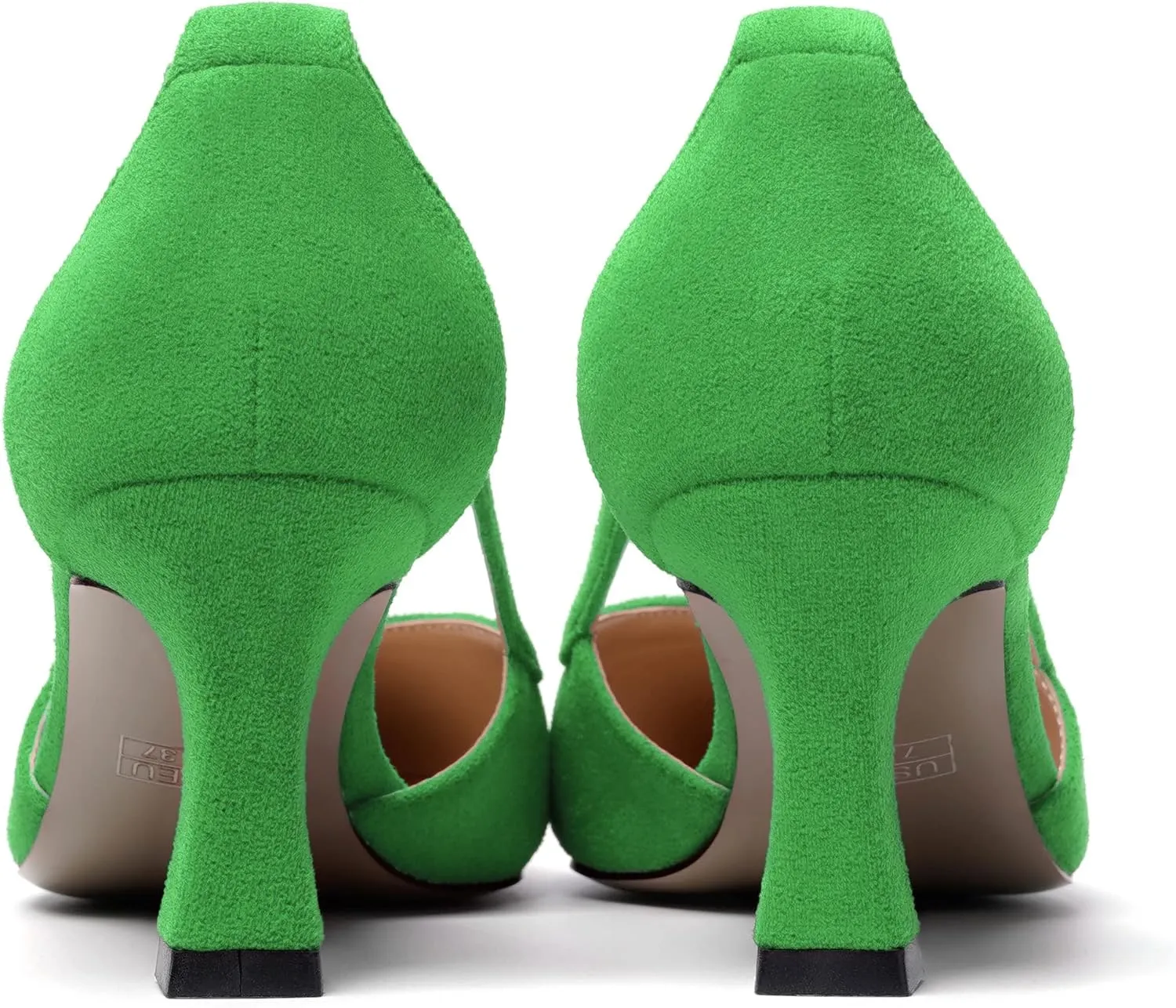 MODENCOCO Womens Casual Pointed Toe Elegant Buckle Wedding Suede Stiletto Mid Heel Pumps Dress Shoes 2.5 Inch