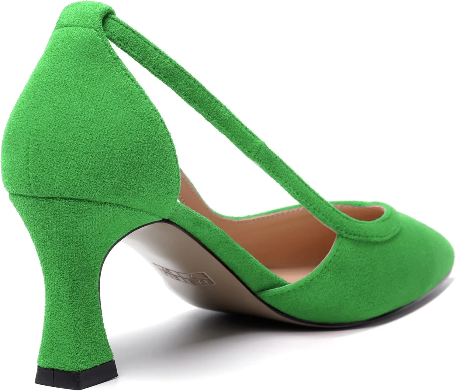 MODENCOCO Womens Casual Pointed Toe Elegant Buckle Wedding Suede Stiletto Mid Heel Pumps Dress Shoes 2.5 Inch
