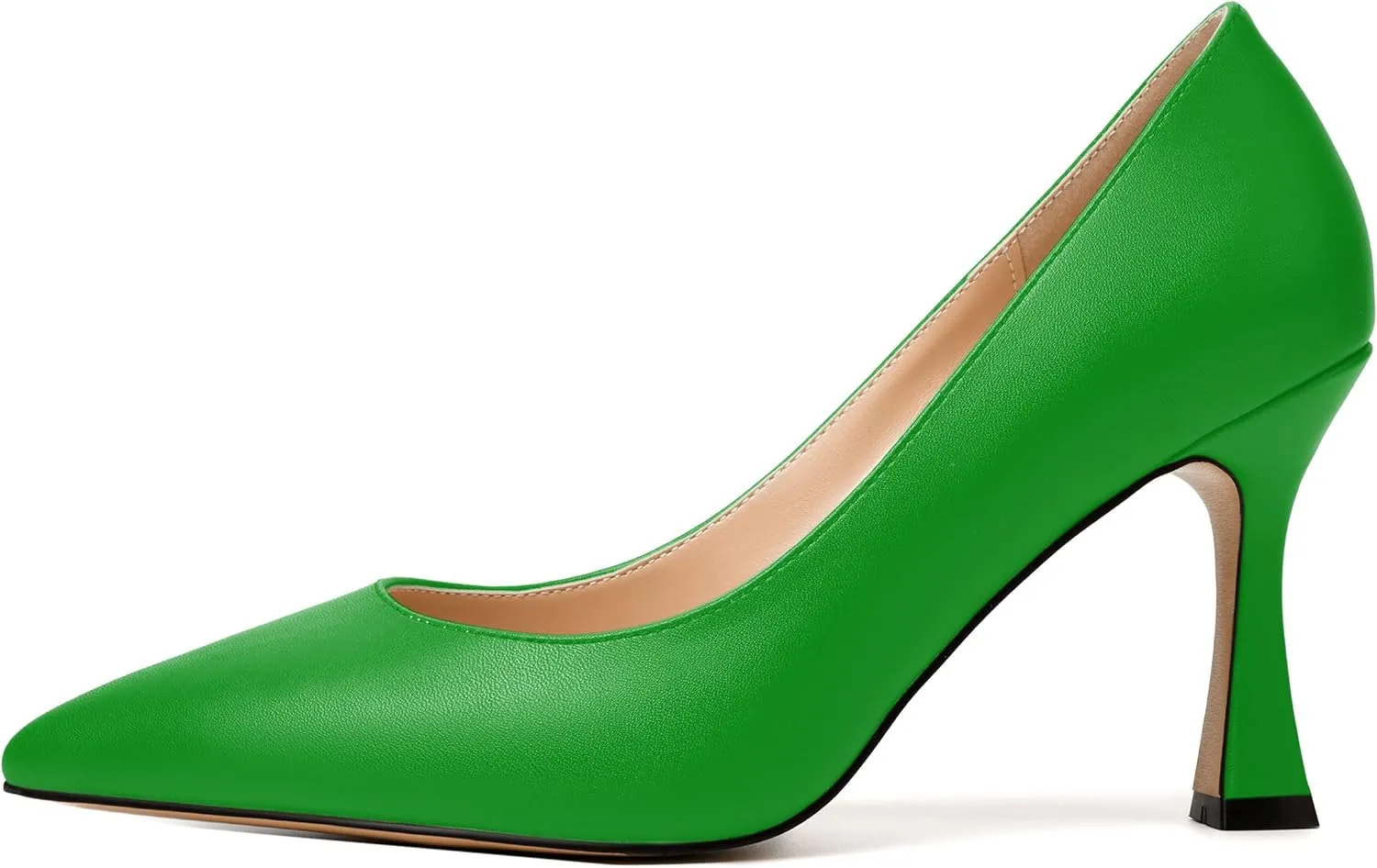 MODENCOCO Womens Slip On Elegant Matte Pointed Toe Sexy Party Stiletto High Heel Pumps Dress Shoes 3.5 Inch