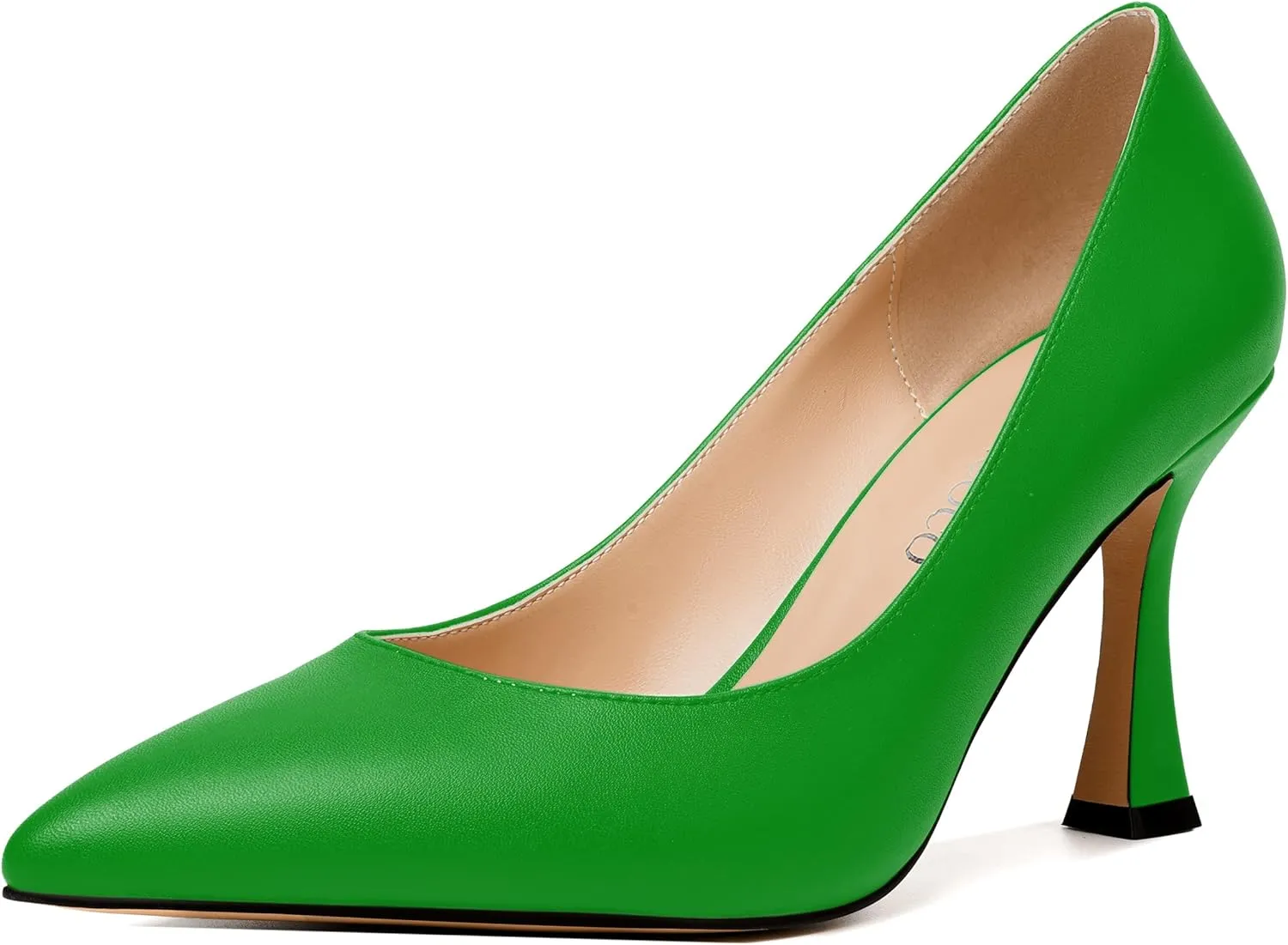 MODENCOCO Womens Slip On Elegant Matte Pointed Toe Sexy Party Stiletto High Heel Pumps Dress Shoes 3.5 Inch