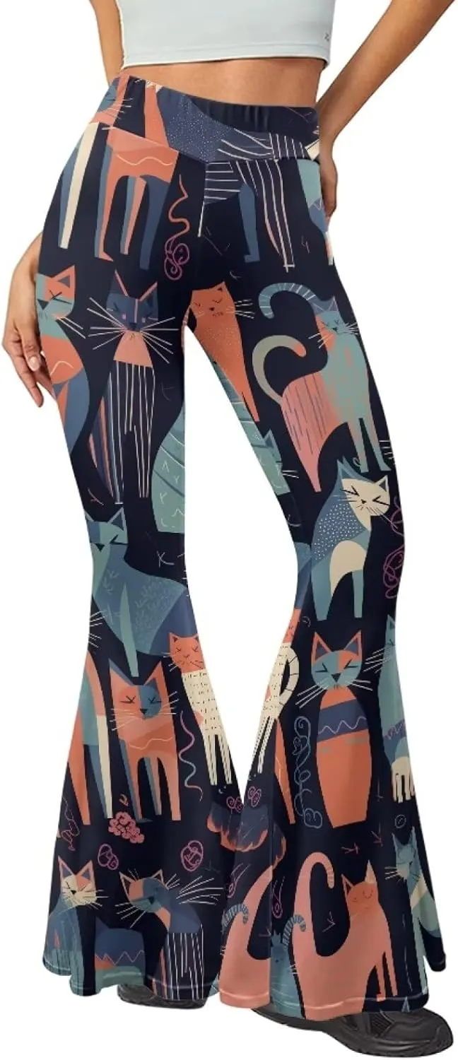 Modysero Comfy Yoga Pants Women High Waisted Bell Bottom Pants for Woman Personalized Print Flare Leggings Stretch