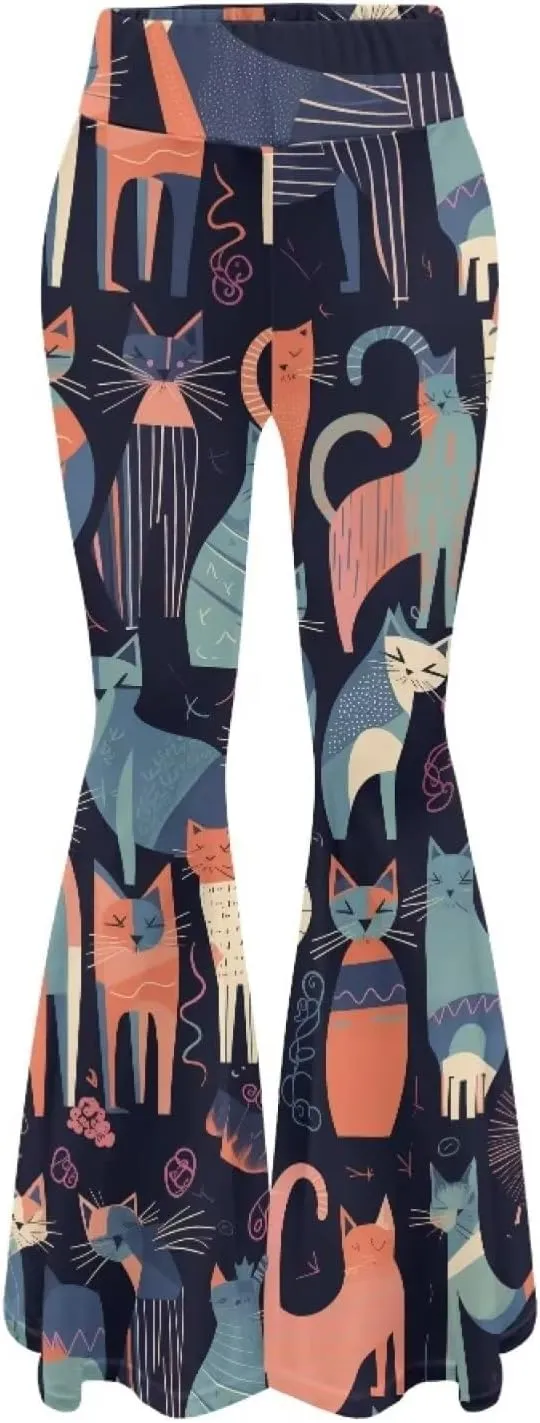 Modysero Comfy Yoga Pants Women High Waisted Bell Bottom Pants for Woman Personalized Print Flare Leggings Stretch