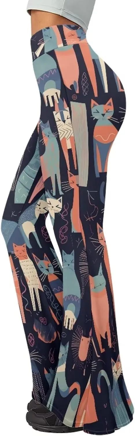 Modysero Comfy Yoga Pants Women High Waisted Bell Bottom Pants for Woman Personalized Print Flare Leggings Stretch