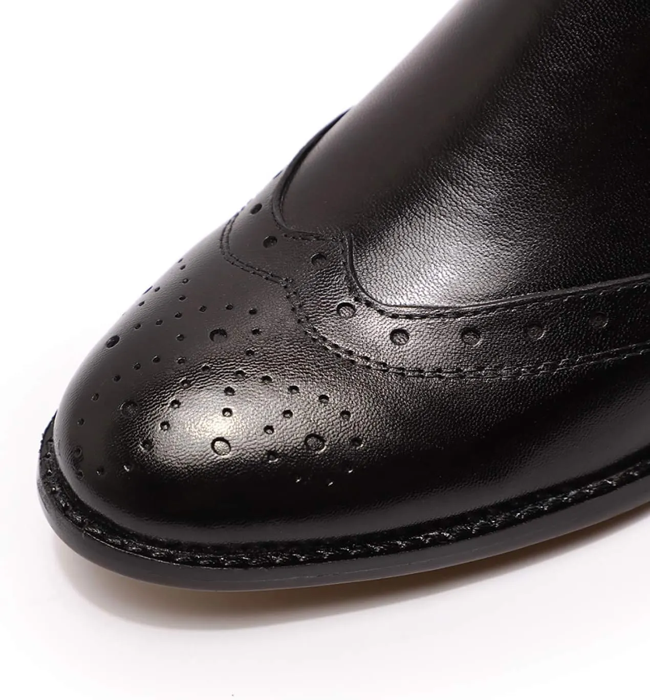 Mona flying Womens Classic Leather Chelsea Boot Ankle High Fashion Low Heel Pull on Wingtip Brogue Booties