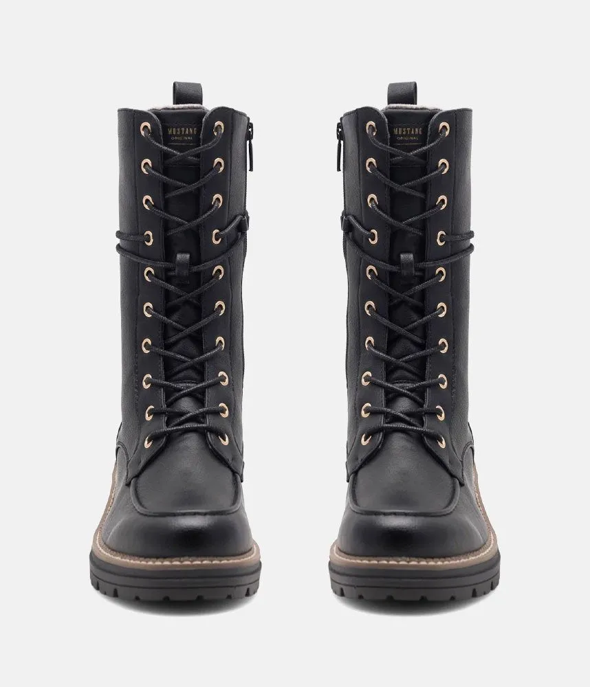 Mustang Fashionable Black Midi Ankle Boots