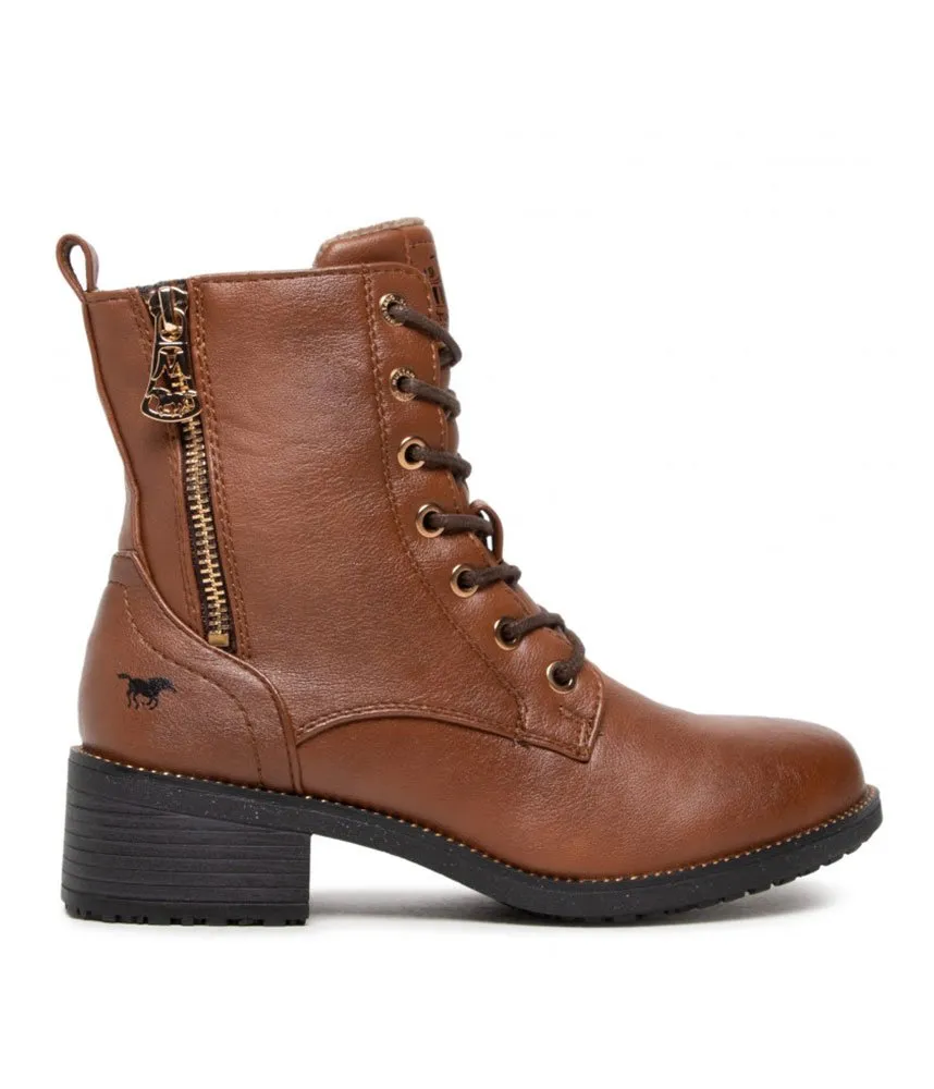 Mustang Stylish Cognac Ankle Boots