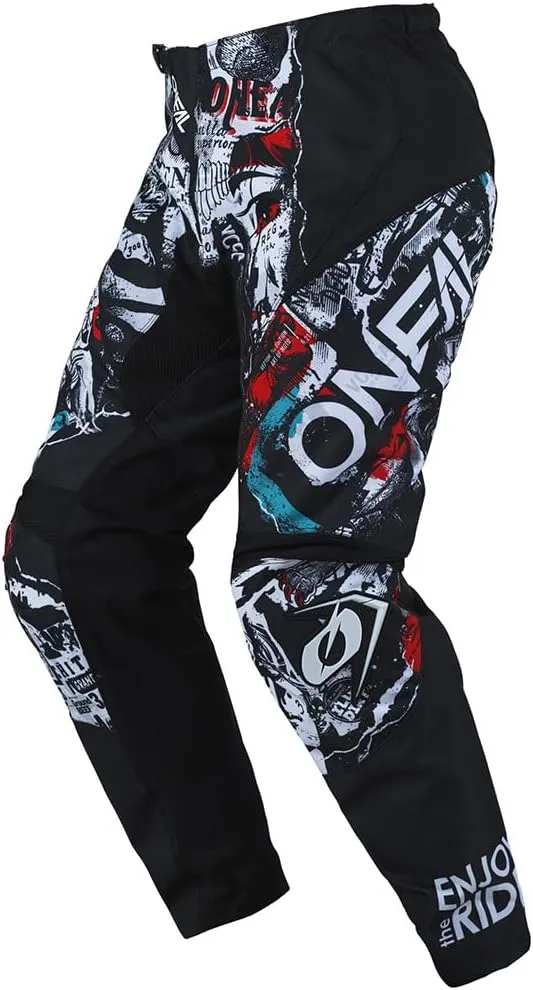 MX Outfit O'Neal Element Attack Black White Men (W28/Small) Protective Pants Jersey dirt bike bundle motocross off-road combo set