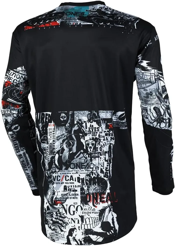 MX Outfit O'Neal Element Attack Black White Men (W28/Small) Protective Pants Jersey dirt bike bundle motocross off-road combo set