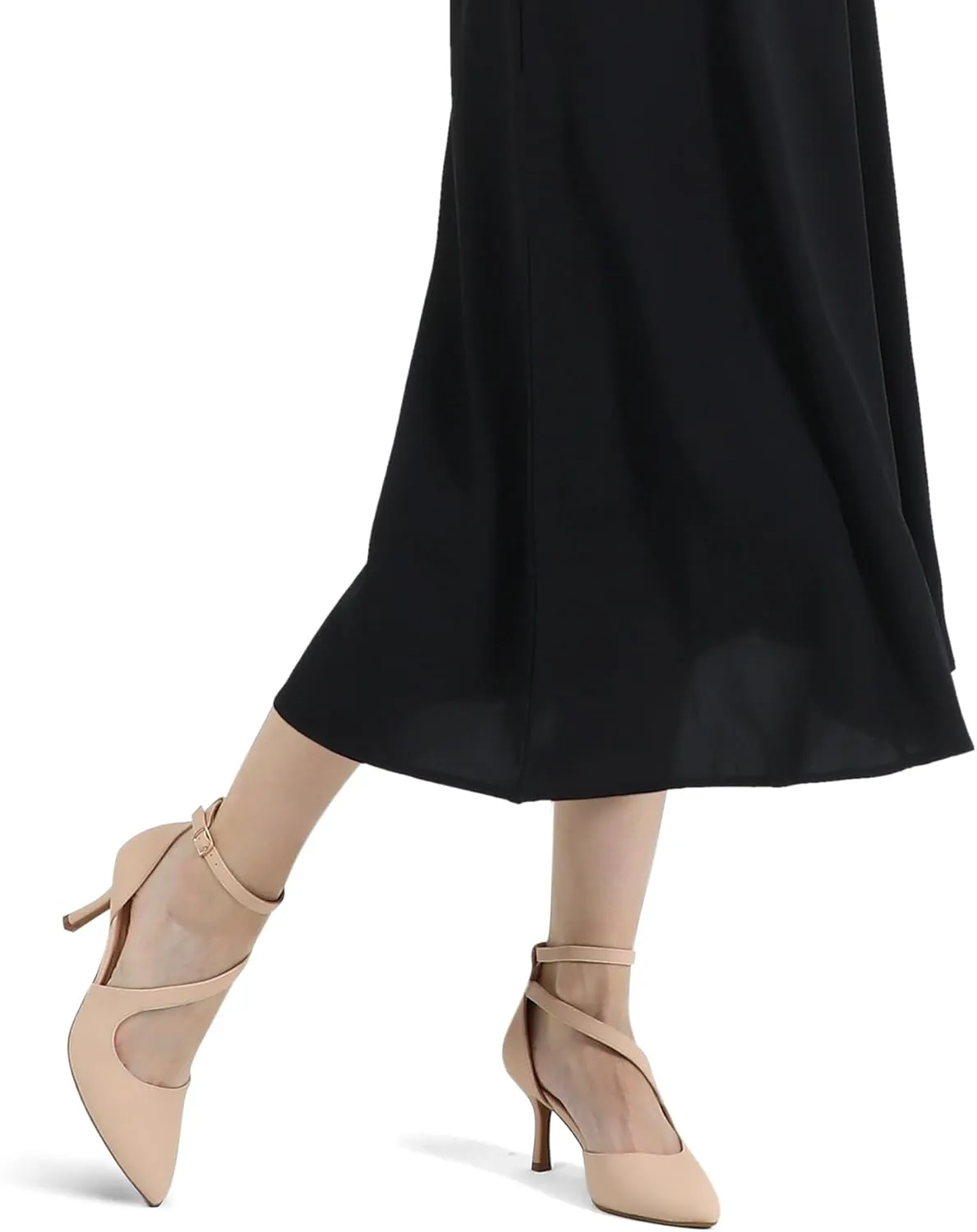 mysoft Women's Pumps Pointed Toe Stiletto Ankle Strap Closed Toe Low Heel Wedding Party Dress Shoes