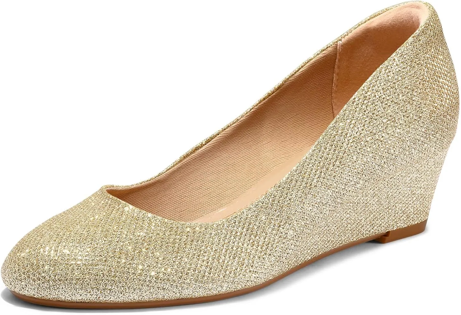 mysoft Women's Wedge Pumps Low Heel Closed Toe 2in Dress Shoes