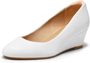 mysoft Women's Wedge Pumps Low Heel Closed Toe 2in Dress Shoes