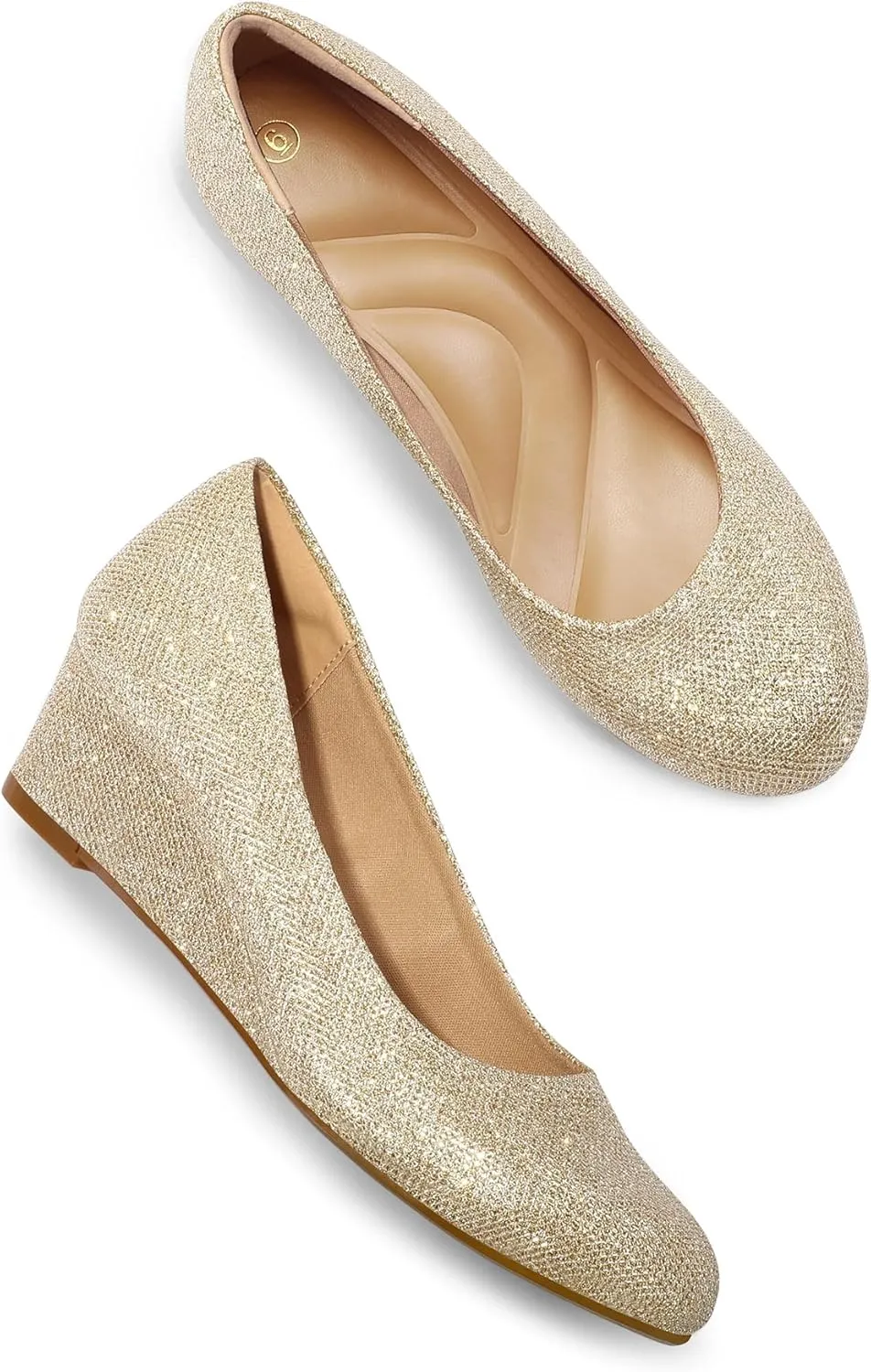 mysoft Women's Wedge Pumps Low Heel Closed Toe 2in Dress Shoes