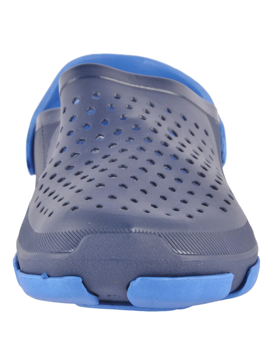 Navy Blue Ventilated Slip-On Clogs For Boys