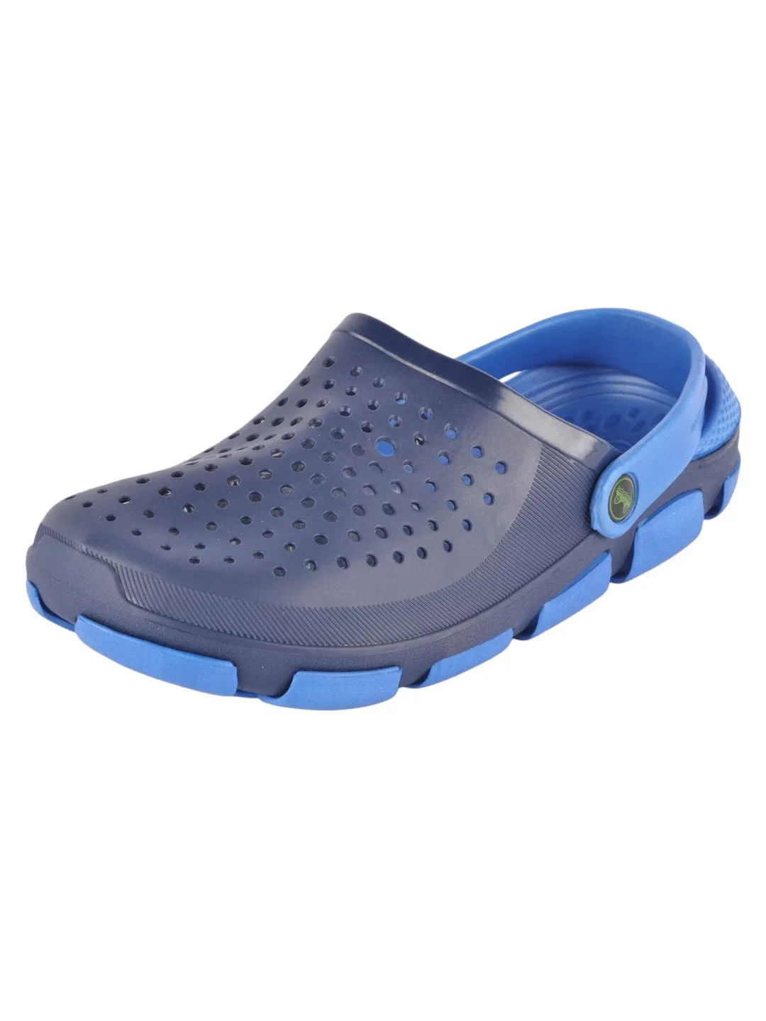 Navy Blue Ventilated Slip-On Clogs For Boys