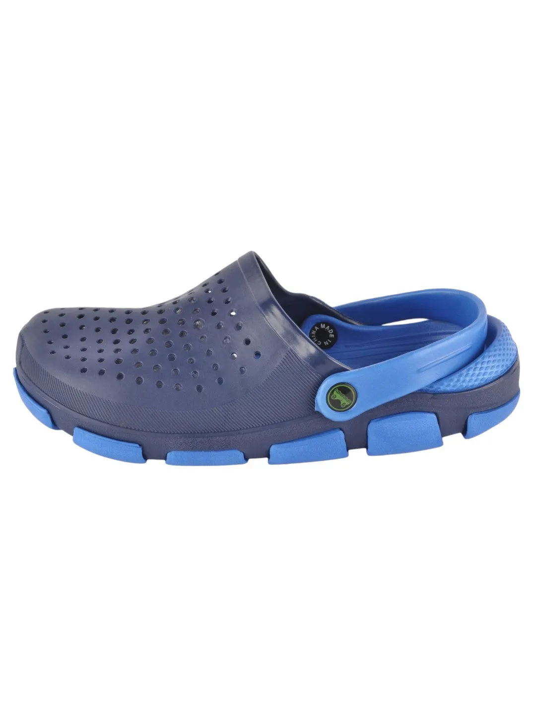 Navy Blue Ventilated Slip-On Clogs For Boys