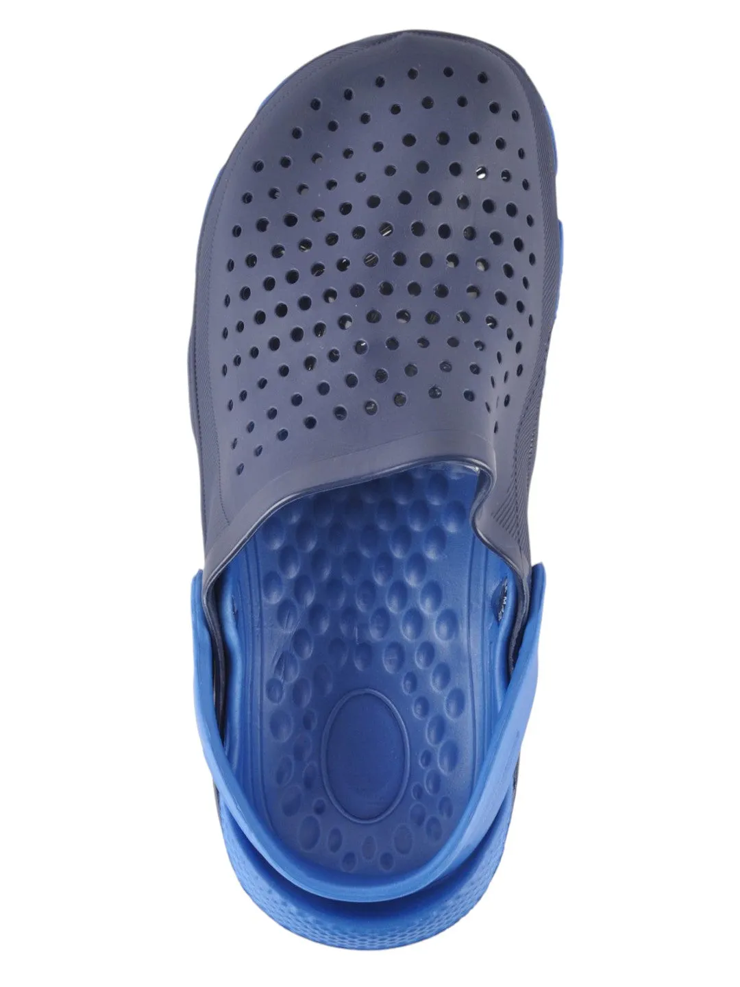Navy Blue Ventilated Slip-On Clogs For Boys