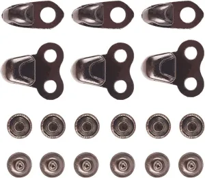 NBEADS 40 Sets Alloy Boot Lace Hooks, 2 Sizes Gunmetal Shoe Lace Hooks With Rivets For Climbing Repairing Outdoor Shoes